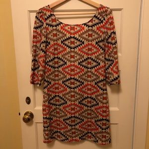 Orange retro 70s mini dress tunic professional